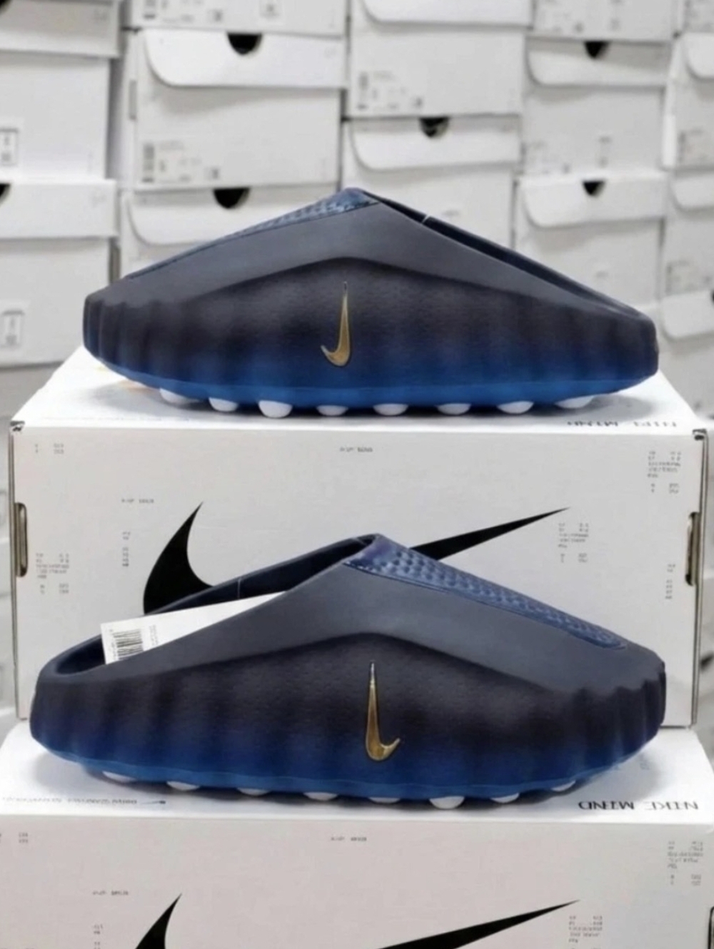 ***RUNS SMALL*** Men's Size 10 Nike Mind 001 Blackened Blue Game Royal Slides